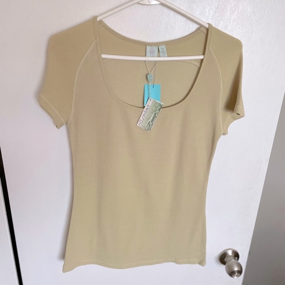 Nu Sport Scoop Neck Short Sleeve Yoga Top - Size M - Picture 3 of 10